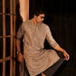 Grey Viscose Chikankari Embroidery Work Men's Kurta Set - Mahotsav | Swadesiicart