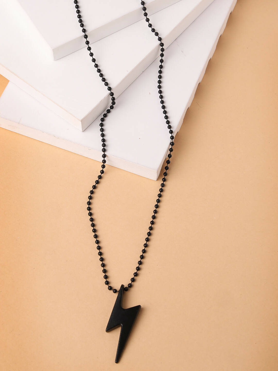 NVR Men Black Plated Flash Pendent With Chain | Swadesiicart
