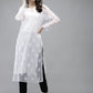 ADA Women White Ethnic Motifs Regular Chikankari Handloom Kurta with Palazzos | Swadesiicart