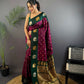 Joban Fashion Dark Green Butti Banarasi Silk Sarees | Swadesiicart
