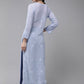 ADA Women Blue & Blue Ethnic Motifs Embroidered Chikankari Georgette Kurta | Swadesiicart