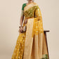 Saree Mall Mustard Ethnic Motifs Zari Organza Banarasi Saree | Swadesiicart