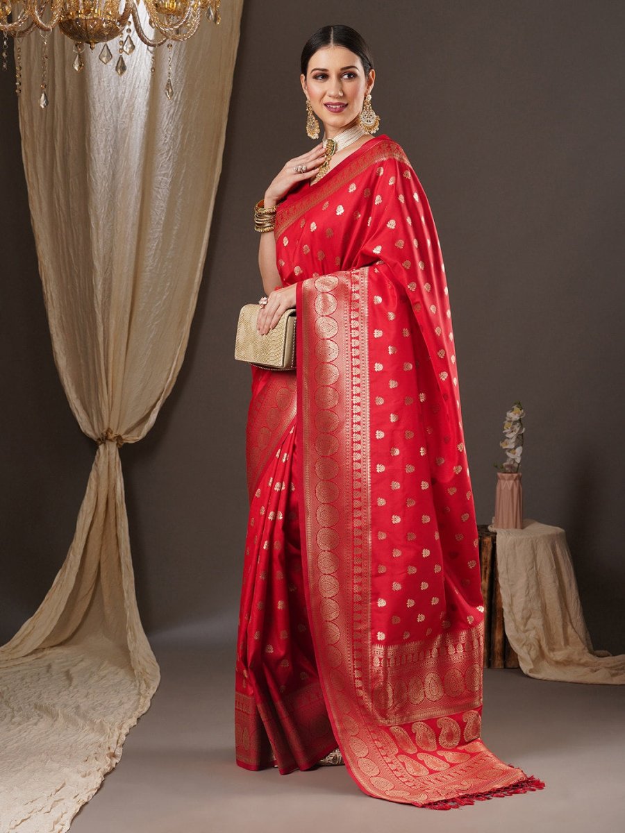 Anouk Floral Zari Banarasi Saree | Swadesiicart