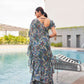 Tikhi Imli Floral printed ruffled saree | Swadesiicart