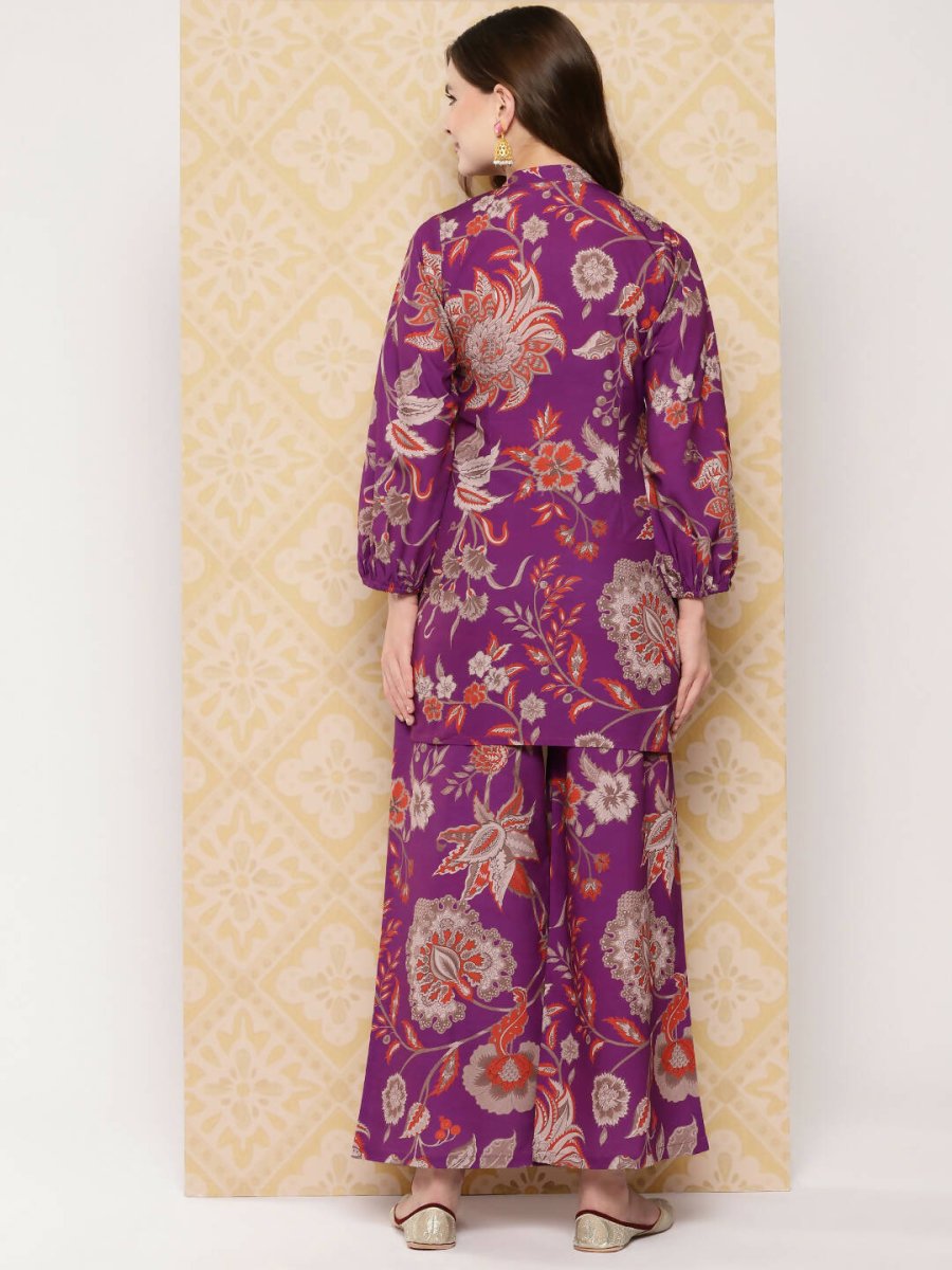 Ahalyaa Women's Traditional Wear Co-ods - Purple | Swadesiicart