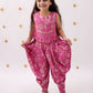Lil Drama Khilkhilahat Pink Top and Dhoti Set For Girls | Swadesiicart