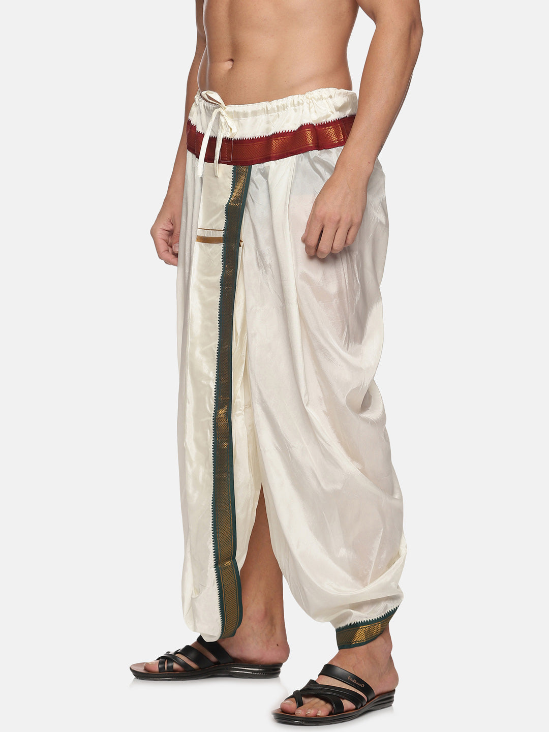 Sethukrishna Men Cream Solid Dhoti Pant | Swadesiicart