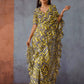 Tikhi Imli Geometric Digital Printed Ruffled Ready to Wear Saree | Swadesiicart