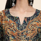 HOUSE OF KARI Ethnic Motifs Printed Chikankari Embroidery Cotton Kaftan Kurta | Swadesiicart