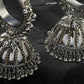 Mominos Fashion Johar Kamal Oxidised Black-Plated With Ghungroo Jhumkas - Swadesiicart