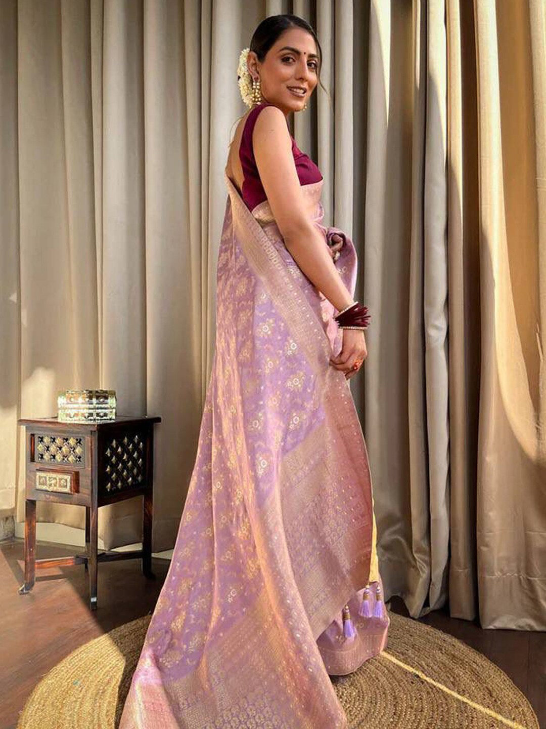 Kalini Woven Design Zari Banarasi Saree | Swadesiicart