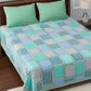 LIVING ROOTS Blue & Green Jaipur Printed 210 TC King Bedsheet with 2 Pillow Covers - Swadesiicart
