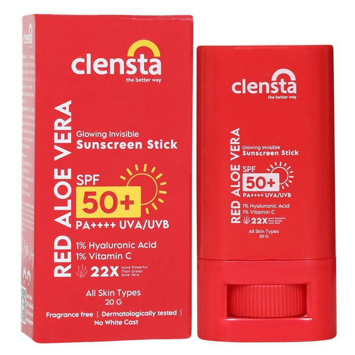 Red Aloe Vera Glowing Invisible Sunscreen Stick with SPF 50 | Swadesiicart