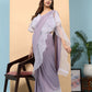 Light Purple Lycra Solid Ready to Wear Saree with stitched Blouse - Nita | Swadesiicart