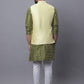 Sojanya Men Embroidered Regular Thread Work Kurta With Pyjamas & Nehru Jacket | Swadesiicart