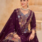 Anaita Maroon Vichitra Silk Readymade Palazzo Suit with Embroidery & Lace Work