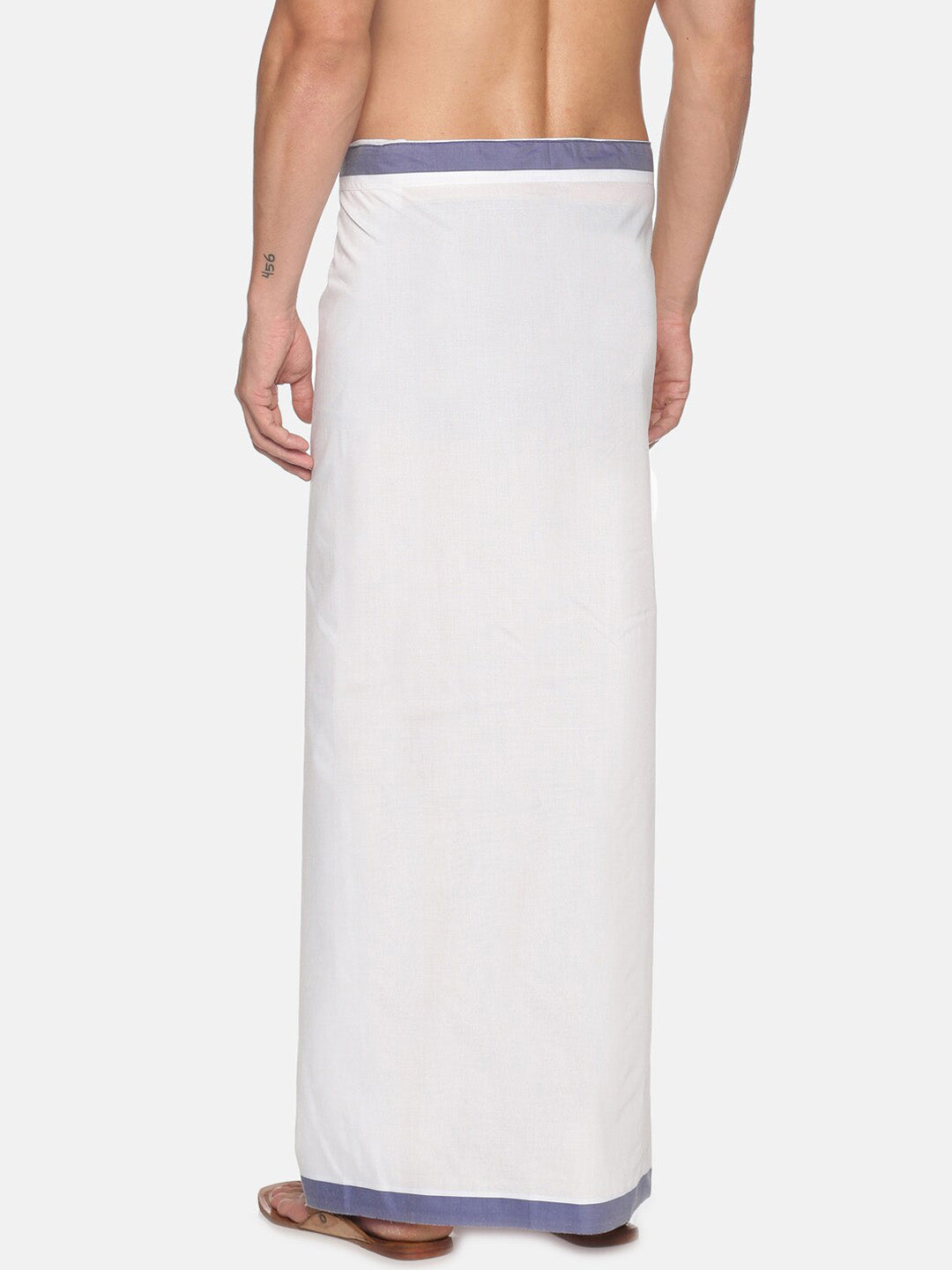 Sethukrishna Men White Solid Cotton Dhoti | Swadesiicart