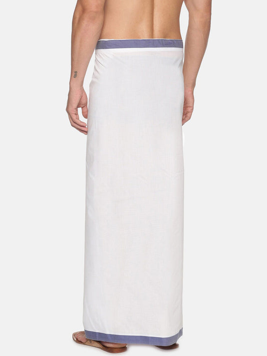 Sethukrishna Men White Solid Cotton Dhoti | Swadesiicart
