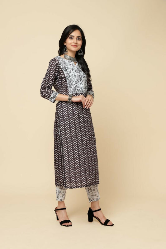 Designer Stylish Pink Cotton Blend Stitched Suit With Dupatta - Tanisha | Swadesiicart