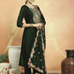 Jyoti Fashion Women's Green Velvet Cording with Resham Thread & Sequin Kurta with Trouser & Dupatta | Swadesiicart
