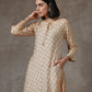 trueBrowns Beige White Printed Silk Co-Ord Set - Swadesiicart