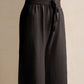 trueBrowns Black Woollen Flared Pants | Swadesiicart