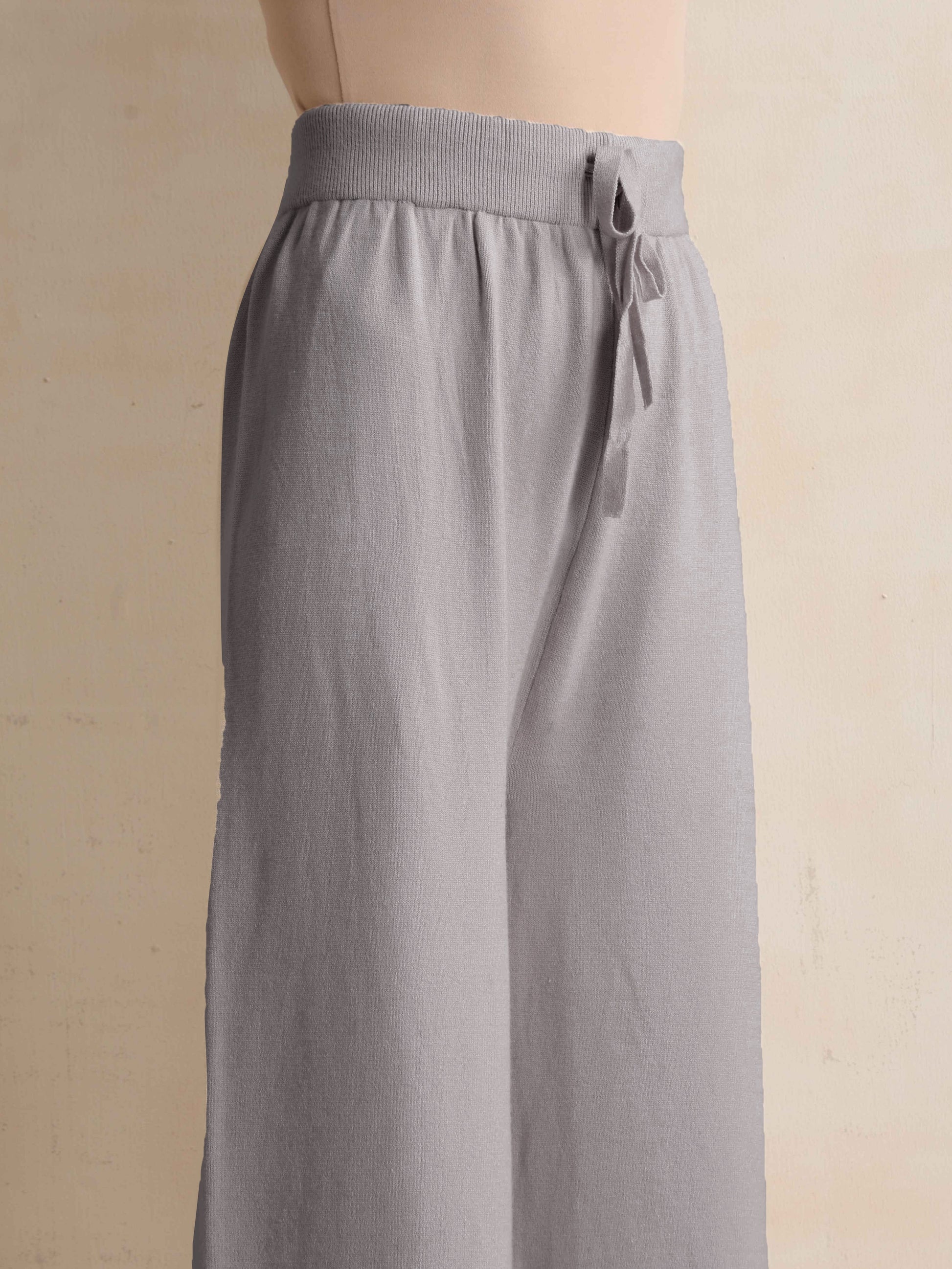 trueBrowns Grey Woollen Flared Pants | Swadesiicart