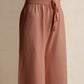 trueBrowns Peach Woollen Flared Pants | Swadesiicart