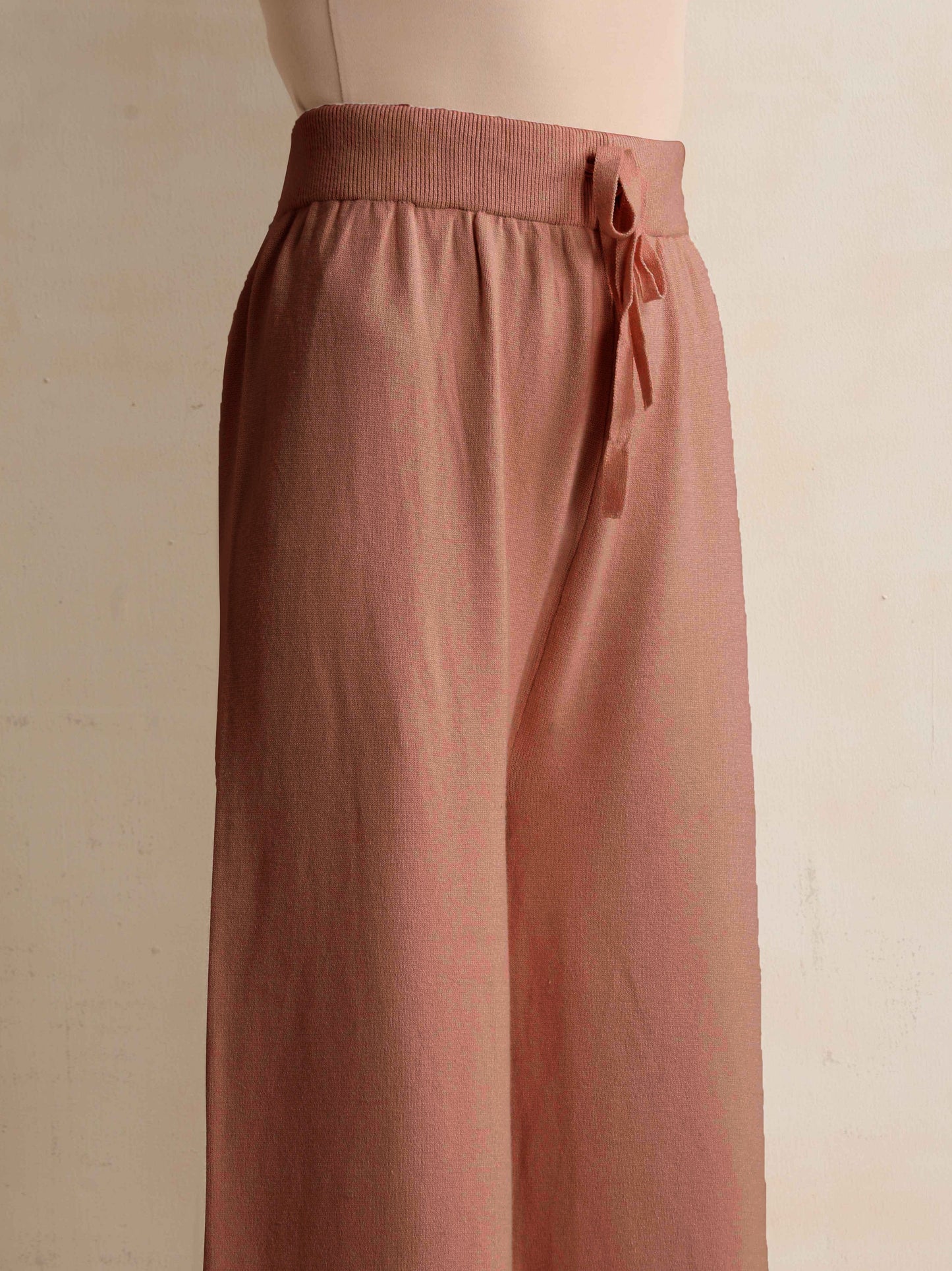 trueBrowns Peach Woollen Flared Pants | Swadesiicart