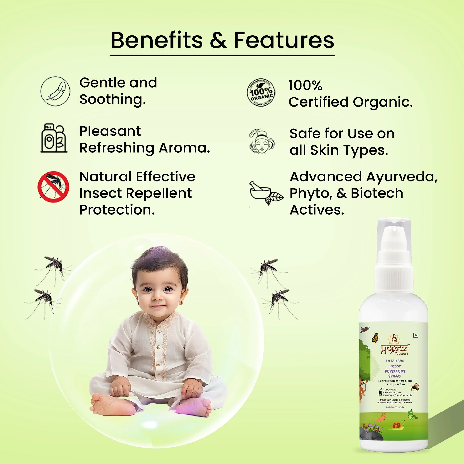 Yogez La Mu Shu Insect Repellent Spray - Swadesiicart