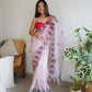Vamsee Shivika Baby Pink Organza Saree - Swadesiicart