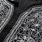 ADA Women Black & White Chikankari Hand Embroidered Semi-Sheer Straight Sustainable Handloom Kurta | Swadesiicart