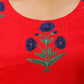 Kalini Women Red Floral Embroidered Flared Sleeves Anarkali Kurta | Swadesiicart