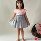 ArthLife Peach And Grey Unicorn Embroidered Dress