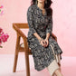 Anouk Abstract Printed Mandarin Collar Kurta - Swadesiicart