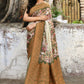 Joban Fashion Olive Green And Ivory Pure Crepe Pure Handloom Banarasi Silk Saree | Swadesiicart