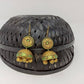 Terracotta Hanging Stud Jhumkas-Pearl Green And Gold