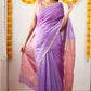 DEIANA'S Beautiful Designer Golden zari Soft Cotton Saree - Lavender - Swadesiicart