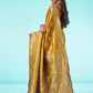 Kalini Yellow & Gold-Toned Woven Design Zari Banarasi Saree | Swadesiicart