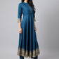 Khushal K Women Blue Ethnic Motifs Empire Kurta with Trousers & With Dupatta - Swadesiicart