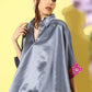 InWeave Women's Grey Pink Brocade Satin Boho Kurta Palazzo Set - Swadesiicart