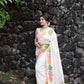 White Pure Silk Woven Design Saree with Unstitched Blouse - Hiral Fashion | Swadesiicart