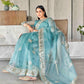 Tikhi Imli Floral Gotta Patti Organza Heavy Work Saree | Swadesiicart