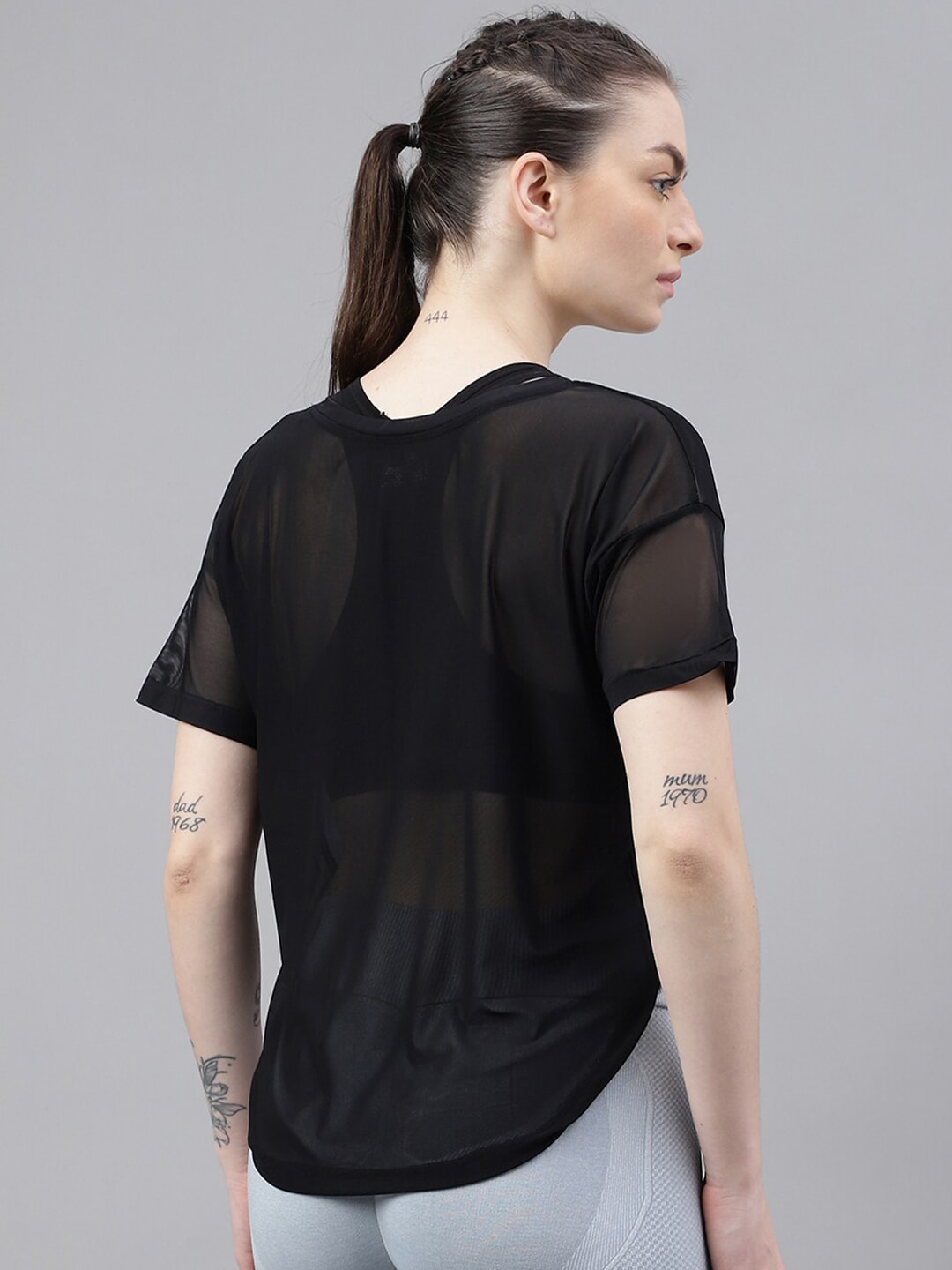 MKH Relaxed Fit Typography Printed Drop-Shoulder Sleeves Dri-FIT Sheer Training T-shirt - Swadesiicart