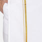 Sethukrishna White Solid Readymade Cotton Dhoti For Men | Swadesiicart