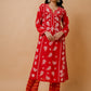 HOUSE OF KARI Ethnic Motifs Chikankari Silk Kurta | Swadesiicart