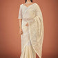 Vamsee White Organza Saree - Swadesiicart