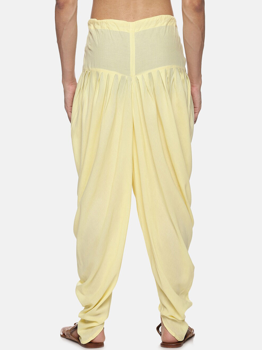 Sethukrishna Men Yellow Solid Dhoti Pant | Swadesiicart