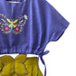 ArthLife Mustard Purple Butterfly Embroidered Co-Ord Set - Swadesiicart