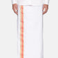 Sethukrishna Men White & Pink Solid Cotton Dhoti | Swadesiicart